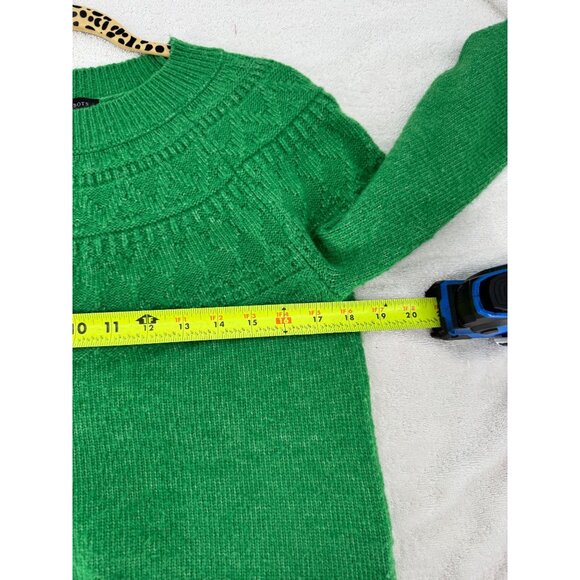 Talbots Green Knit Pullover Long Sleeve Crew Neck Wool Blend Sweater - Picture 5 of 8
